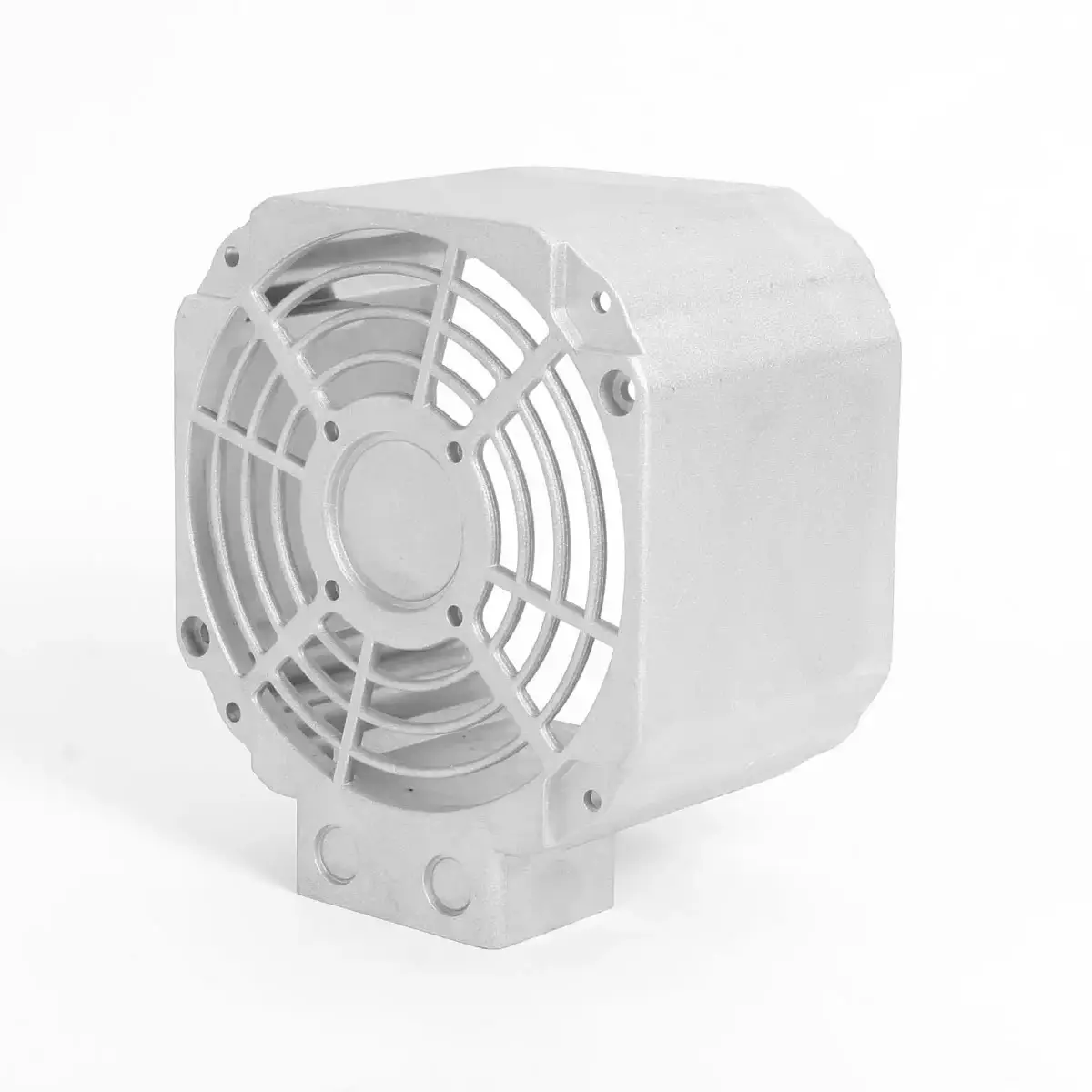 Coperchio per motore elettrico in alluminio pressofuso con griglia di ventilazione integrata